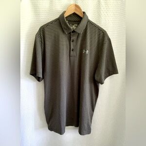 2/40$ Men’s UNDER ARMOUR gray striped‎ heatgear polo size XL